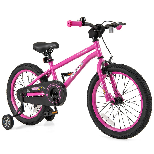 18 Inch Kids Bike for 4-8 Years Old Adjustable with Removable Training Wheels