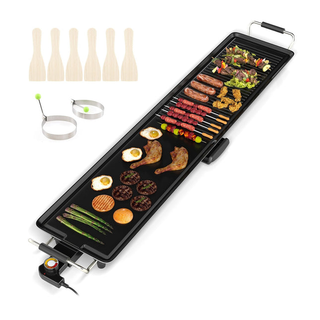 39.5 Inch Extra Large Electric Griddle with 2 Cooking Surface and Adjustable Temperatures