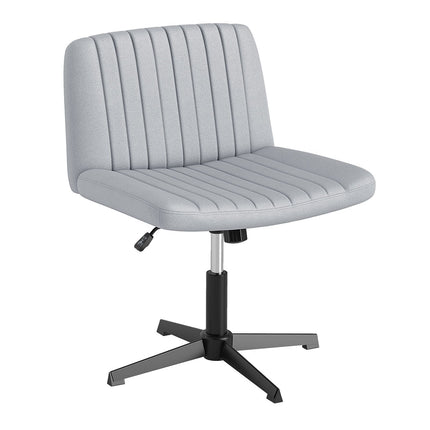 Criss Cross-Legged Swivel Desk Chair No Wheels-Beige
