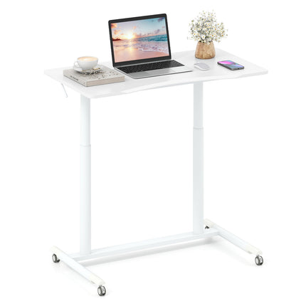 Height Adjustable Computer Desk Sit to Stand Rolling Notebook Table -Black