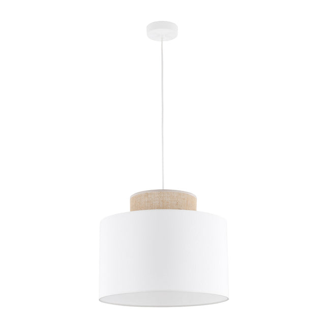 DUO White Jute Natural Pendant Light