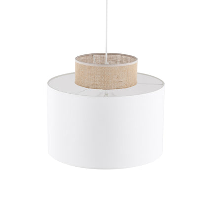 DUO White Jute Natural Pendant Light