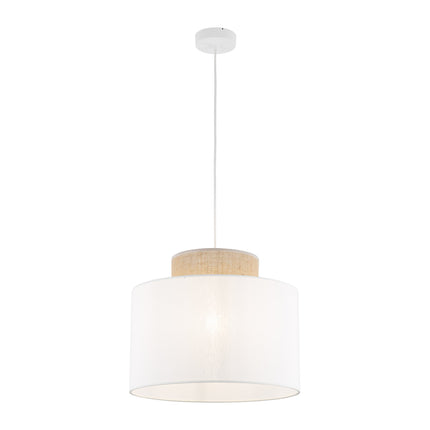 DUO White Jute Natural Pendant Light