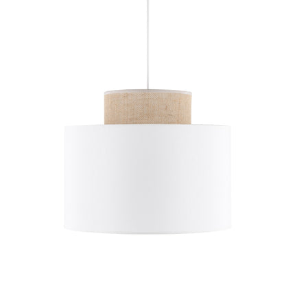 DUO White Jute Natural Pendant Light