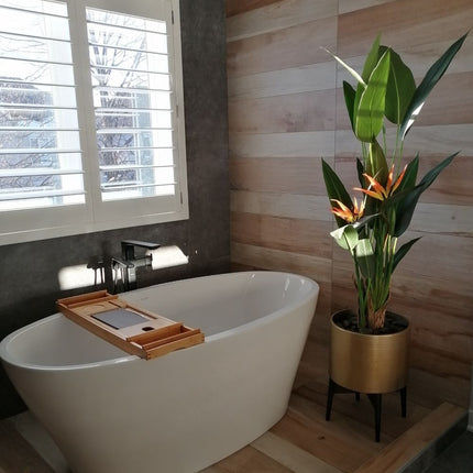 Adora -Mid-Century Modern Plant Stand With Brass Planter