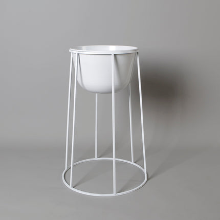 Fazel White Raised Metal Pot Planter 2’