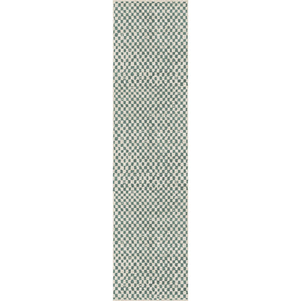 Metro Checkered Slate Green Rug