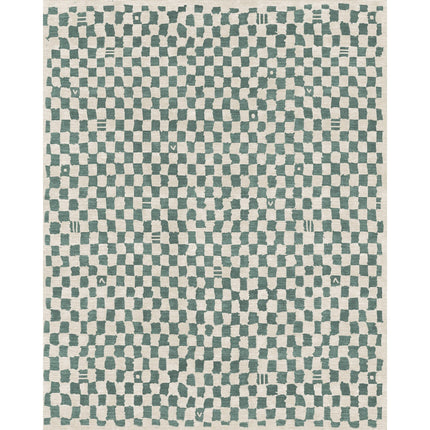Metro Checkered Slate Green Rug