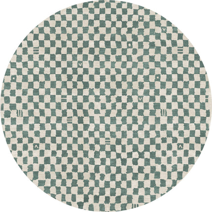 Metro Checkered Slate Green Rug
