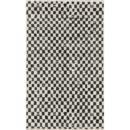Metro Checkered Black & White Rug