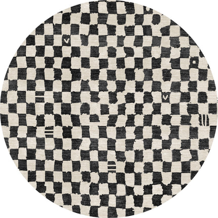 Metro Checkered Black & White Rug