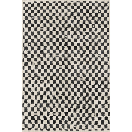 Metro Checkered Black & White Rug