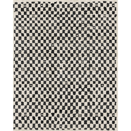 Metro Checkered Black & White Rug
