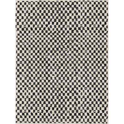 Metro Checkered Black & White Rug