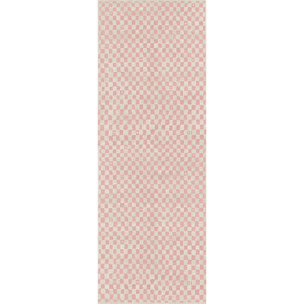 Metro Checkered Malibu Pink & White Rug