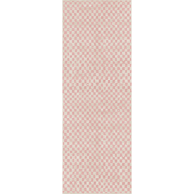 Metro Checkered Malibu Pink & White Rug