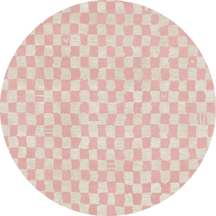 Metro Checkered Malibu Pink & White Rug