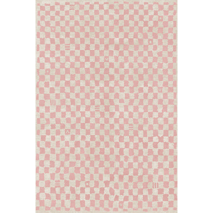 Metro Checkered Malibu Pink & White Rug