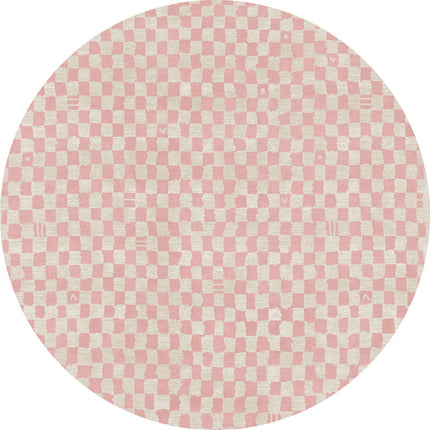 Metro Checkered Malibu Pink & White Rug