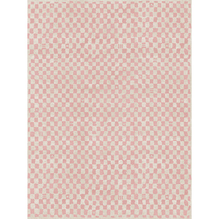 Metro Checkered Malibu Pink & White Rug