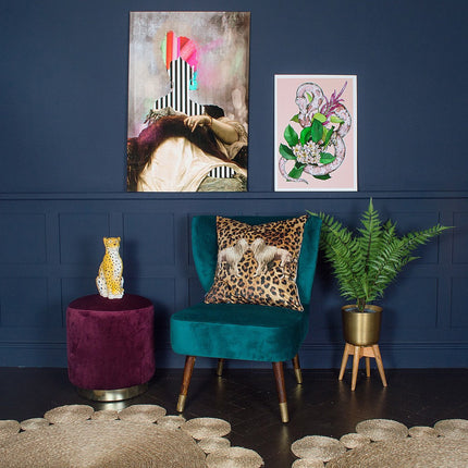 Atzi - Mid-Century Turned Wood Leg Planter Brass (Multiple Sizes)