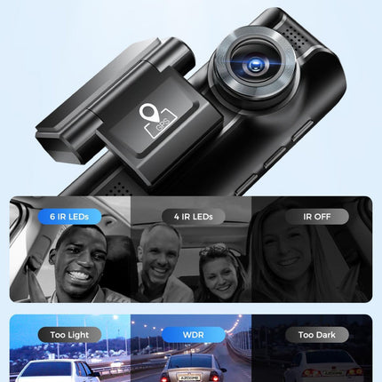 AZDOME M550 Pro 4K 3 Channel Dash Cam 5GHz WiFi GPS Dash Camera Parking Mode 64GB TF Card