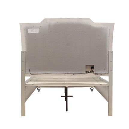 Muskan Platform Storage Bed w/Led Lighting - Champagne