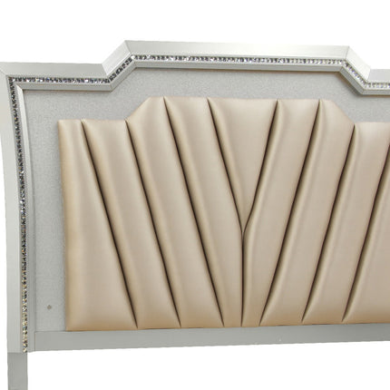 Muskan Platform Storage Bed w/Led Lighting - Champagne