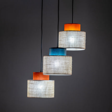 DUO Jute Mix Natural Pendant Light 3