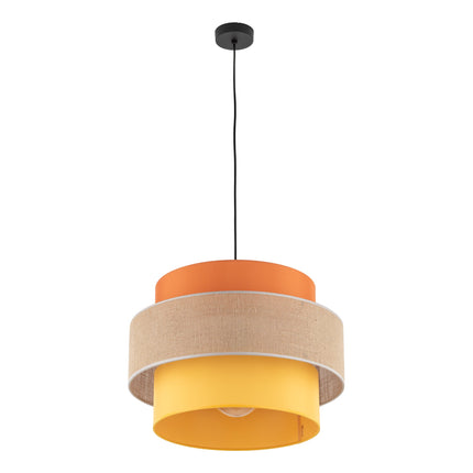 TRIO Jute Mid-Century Boho Large Pendant Light