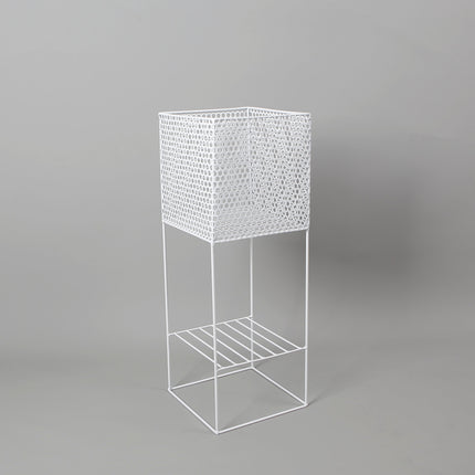 Salma White Raised Metal Pot Planter 2.3’