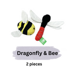 Catnip/Silvervine Dragonfly & Bee, 2Pcs