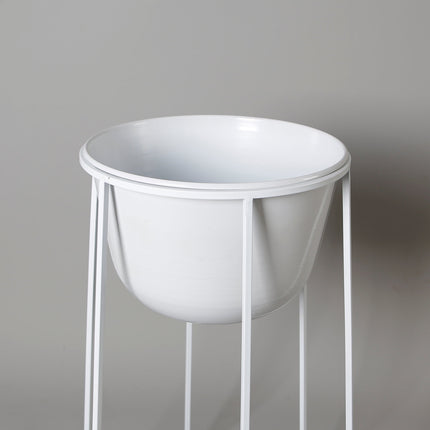 Fazel White Raised Metal Pot Planter 2’