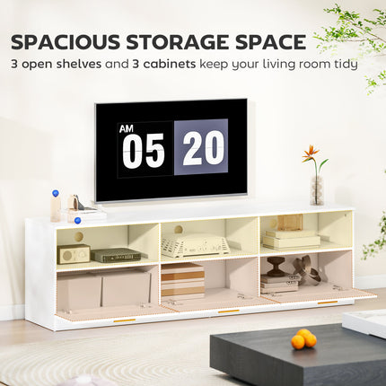 Dallas Modern TV Stand with Storage Drawers for TVs up to 85"-White