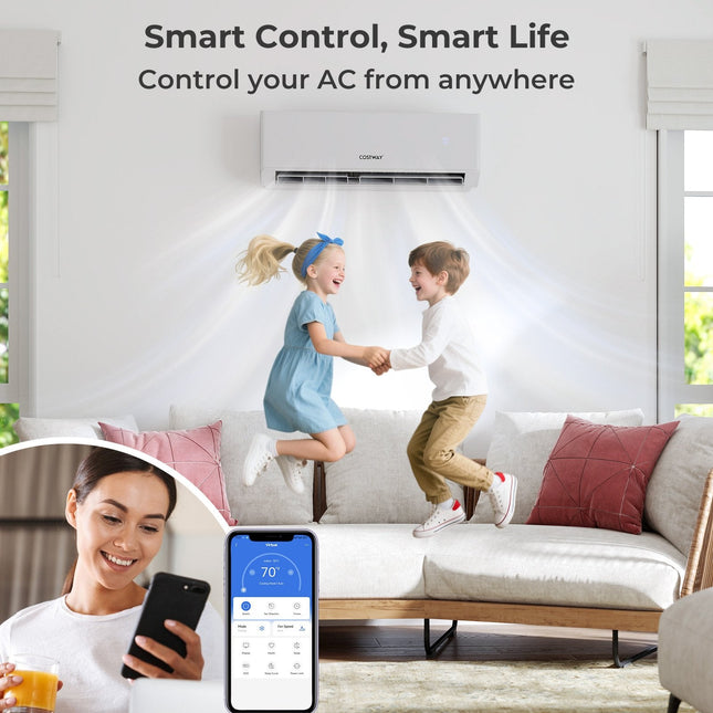30000 BTU 4 Zone 23 SEER2 Mini Split Air Conditioner Wifi Enabled with Heat Pump-7K + 7K + 7K + 18K
