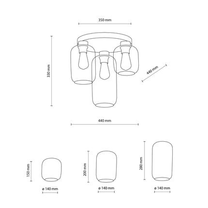 Marco Mid-Century Modern Flush Mount Light 3