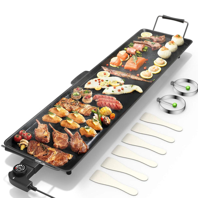 35 Inch Electric Griddle Teppanyaki Grill with Adjustable Temperature