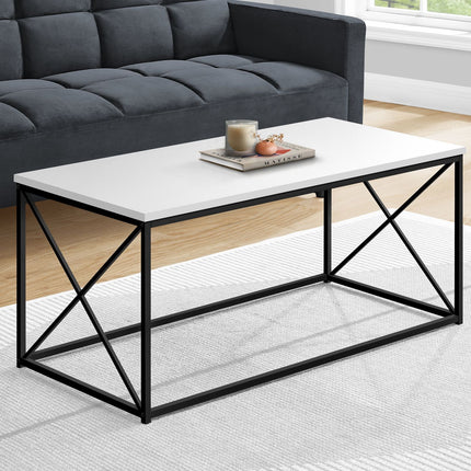 Table de salon blanc / metal noir