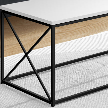 Table de salon blanc / metal noir