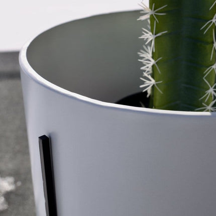 Noe - White Mid-Century Planter With Black Metal Stand