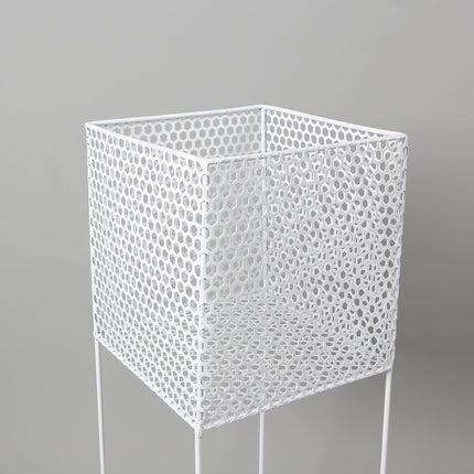 Salma White Raised Metal Pot Planter 2.3’
