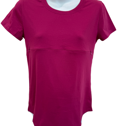 Tori Full Zip Short Sleeve Nursing Tee Shirt