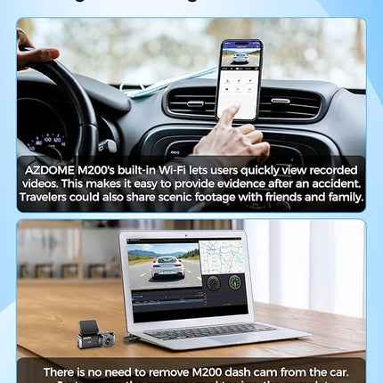 AZDOME M200 1080P Front Dash Cam