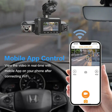 A365 Dash Cam, 4 Channel Camera FHD 1080Px4, Front, Left, Right and Rear, Front and Rear Inside, Built in GPS WiFi, Support 256 GB Max, Free 64GB Card, A365-4CH
