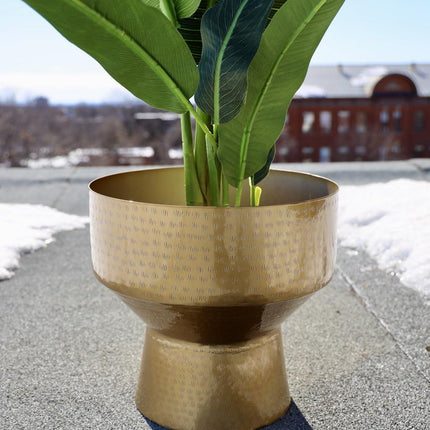 Kendrik -Mid-Century Brass Floor Planter (Multiple Sizes)