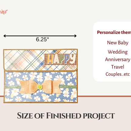 Craftreat Scrapbook Blank Quick Folio - Wallet - Black, Kraft and White