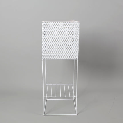 Salma White Raised Metal Pot Planter 2.3’