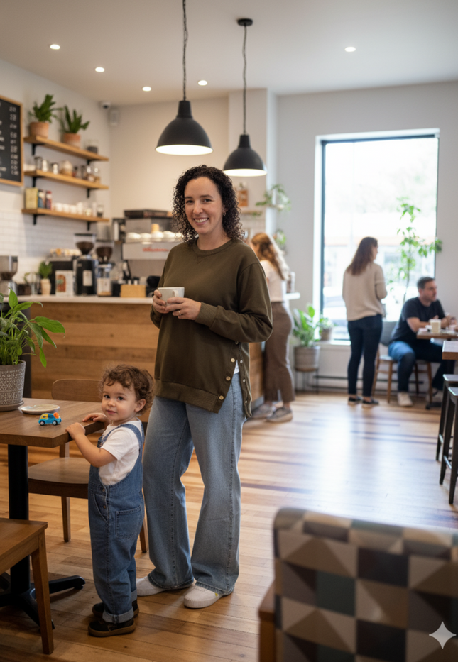 Sienna Maternity and Nursing Crewneck Sweatshirt -Adjustable Side Buttons