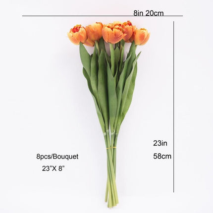Arleta Artificial Orange Tulip Bouquet 23''X 8'' (Set Of 8)