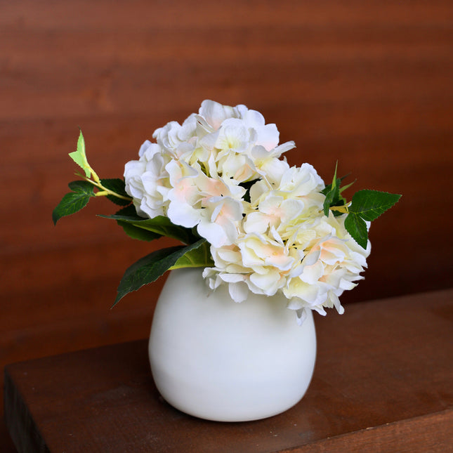 Ventura Artificial White Hydrangea Bouquet 18''X12'' (Set Of 6)